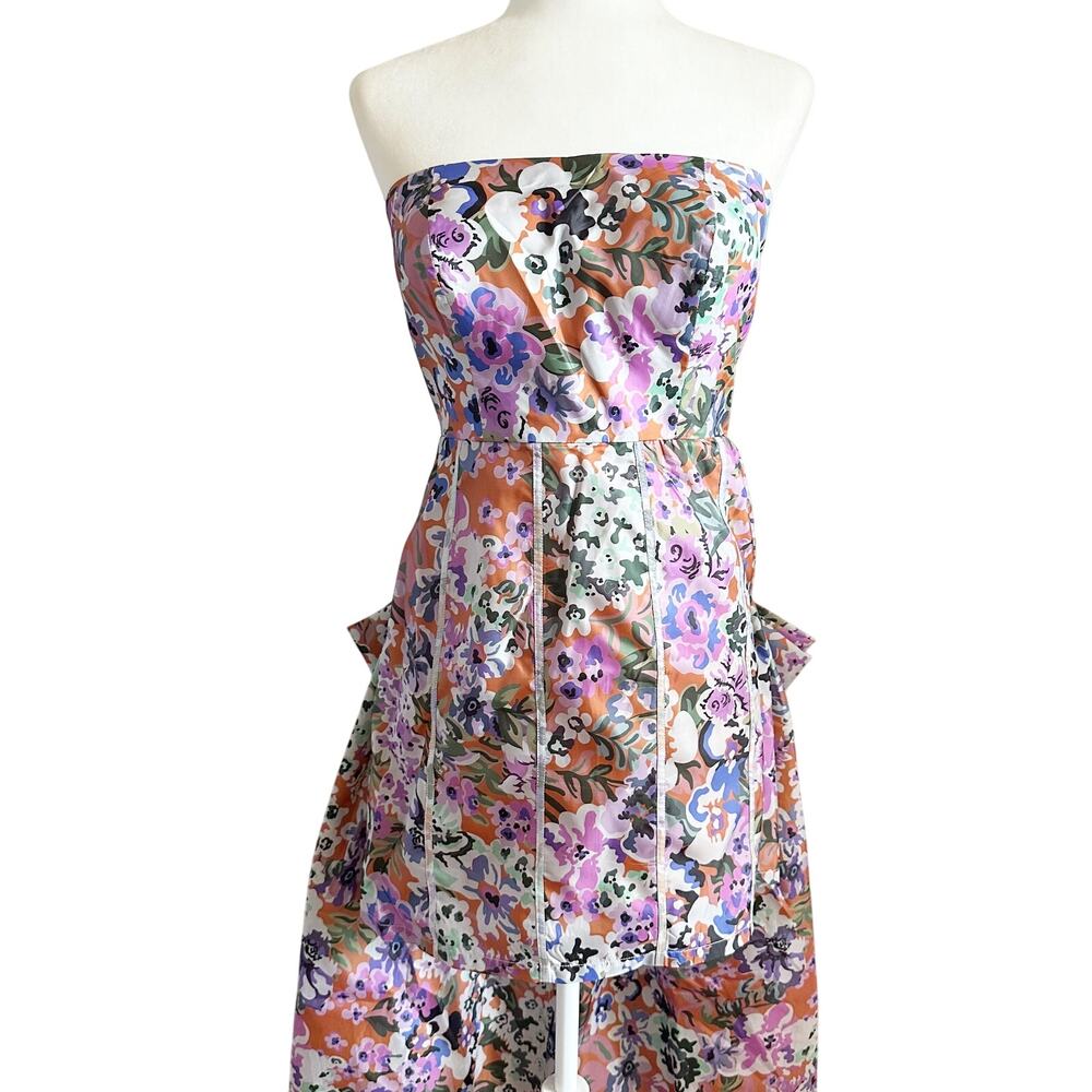Anthropologie Geisha Designs Strapless Floral Mini Dress Medium  NWT - Picture 4 of 11